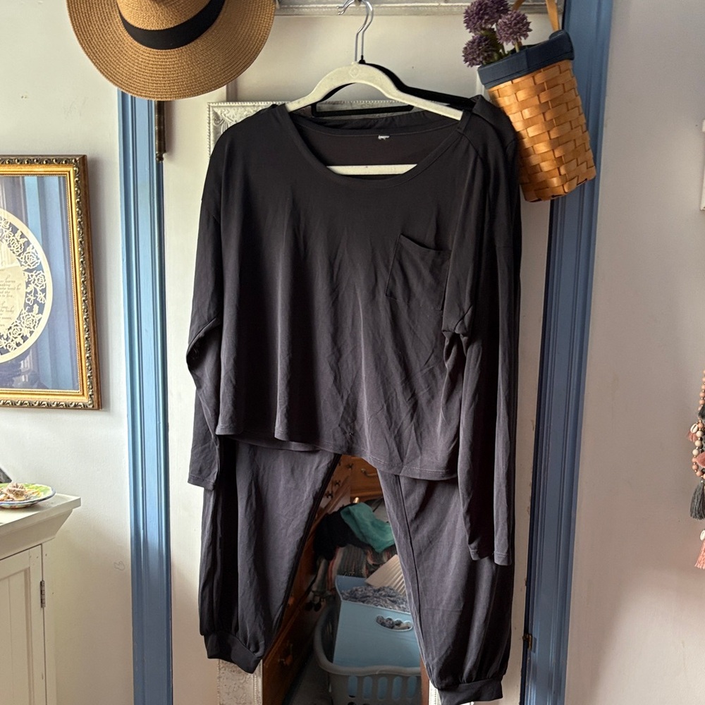 Flora Nikrooz Black Long Sleeve Pajama Set